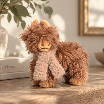 Handmade Plush Highland Cow Ornament - Three Styles