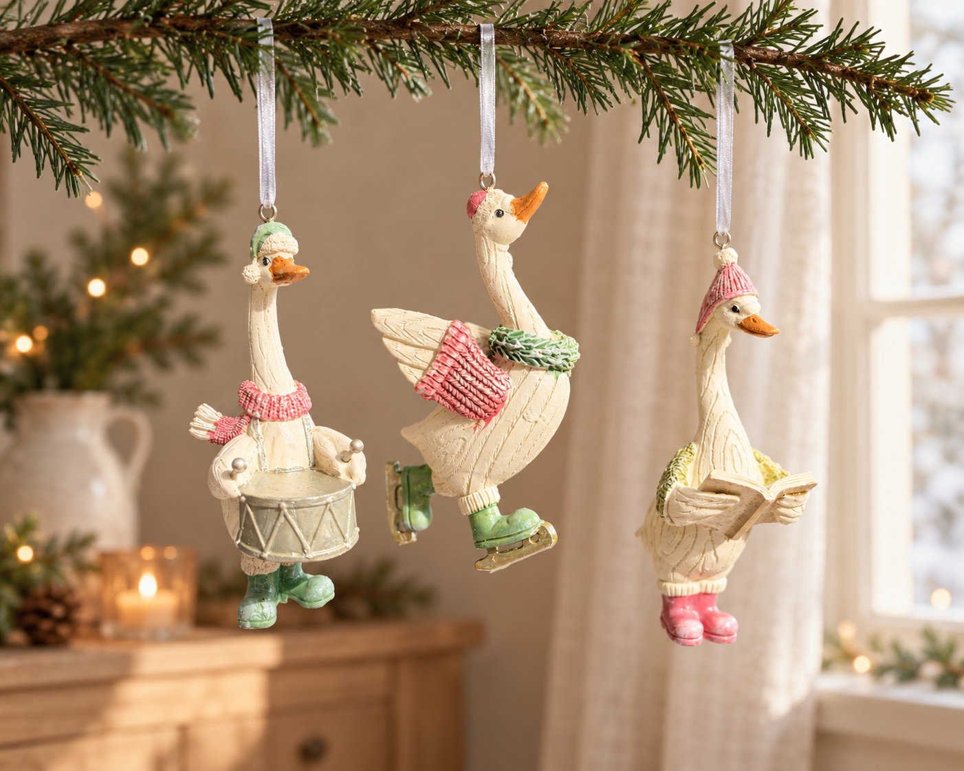The Festive Duck Parade – Resin Christmas Baubles, Three Designs