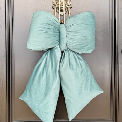 Duck Egg Velvet Bow