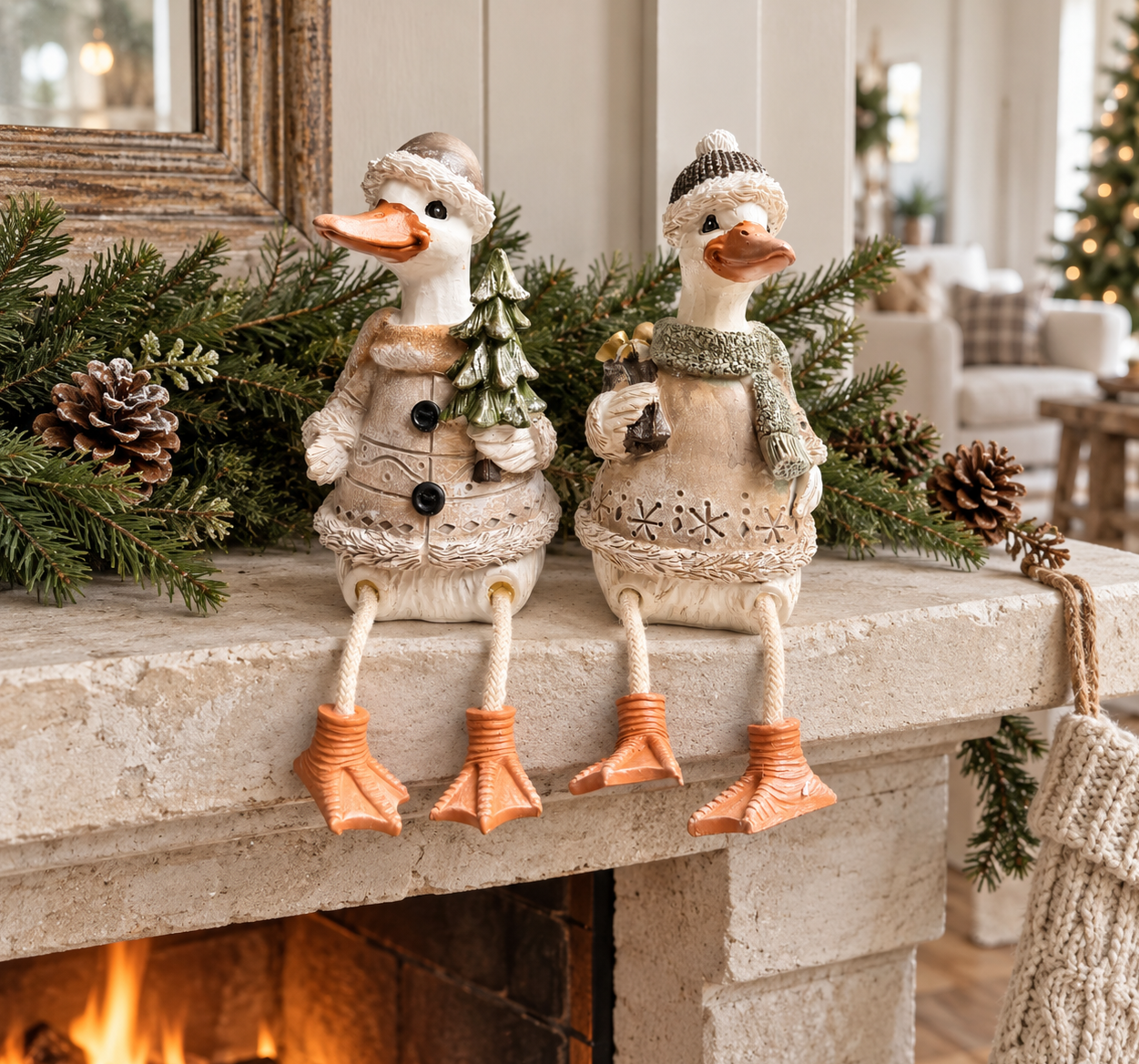 Festive Dangly Leg Duck Ornament – Christmas Tree or Present Sack