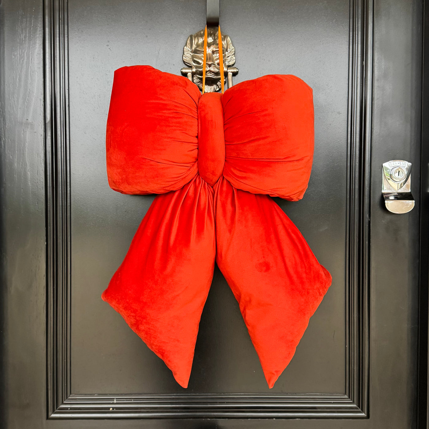 Burnt Orange Velvet Plush Bow – Various Sizes – Medium (25cm)