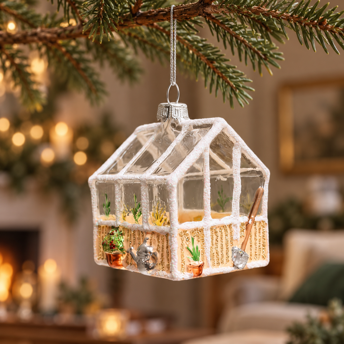 Glass Greenhouse Christmas Bauble – 7cm