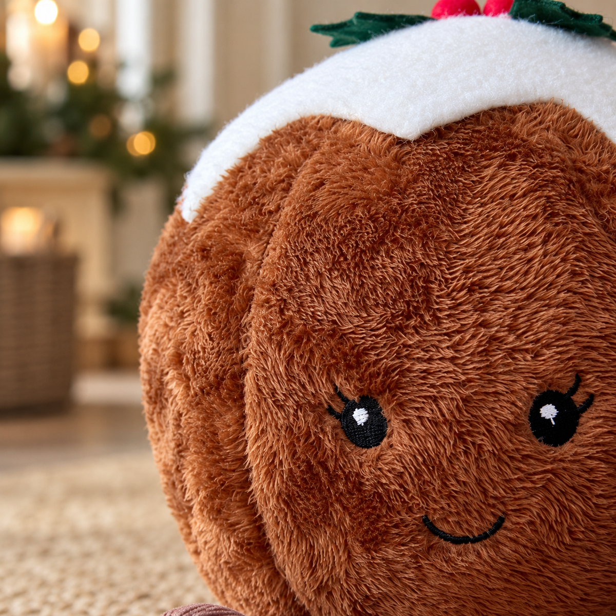 Plush Christmas Pudding Doorstop 28cm