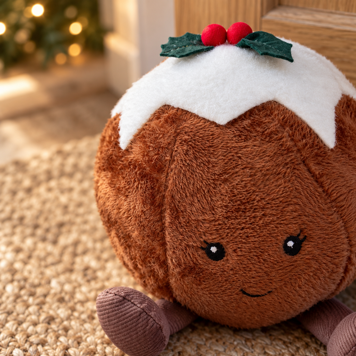 Plush Christmas Pudding Doorstop 28cm
