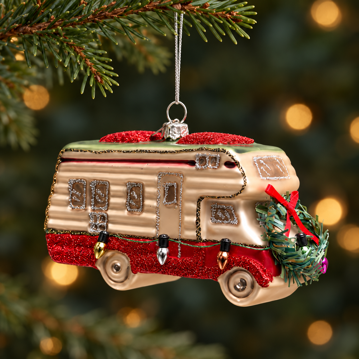 Glass Camper Van Christmas Bauble – 11cm
