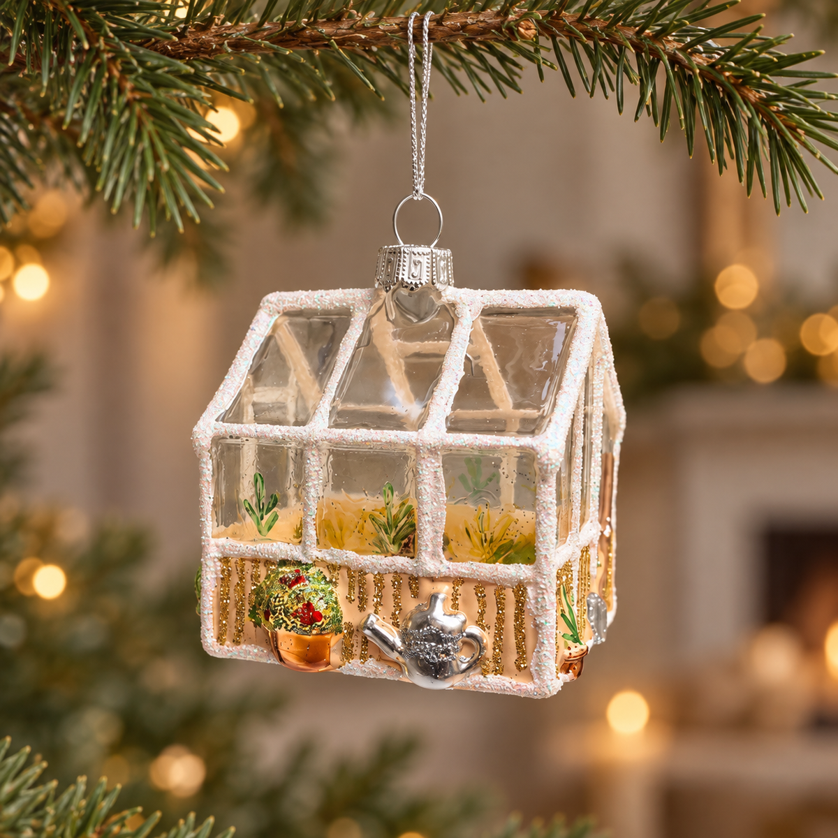 Glass Greenhouse Christmas Bauble – 7cm