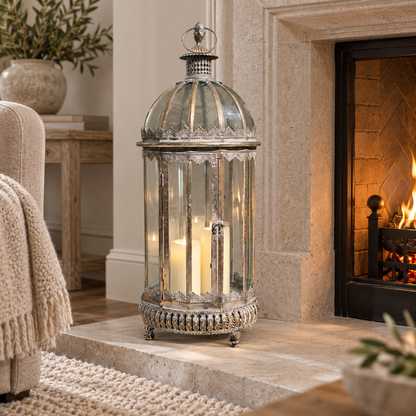 Harrington extra large antique gold lantern 70cm – Woollaston White