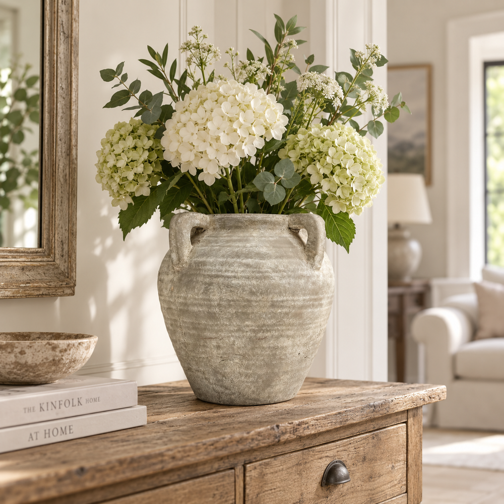 Medora Large Natural Stone-Effect Vase – 26.5cm