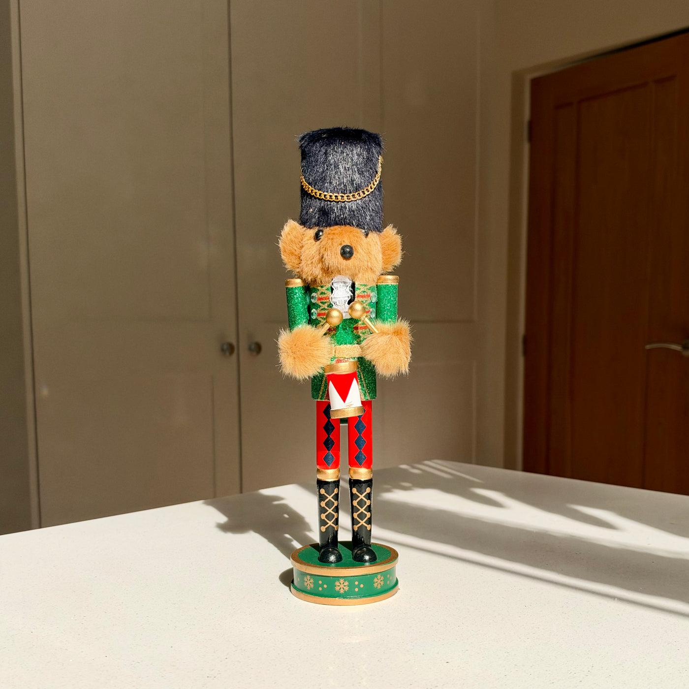 The Teddy Guard – Handmade Wooden Bear Nutcracker, 32cm