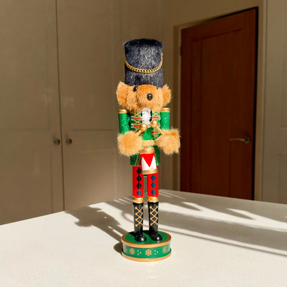 The Teddy Guard – Handmade Wooden Bear Nutcracker, 32cm