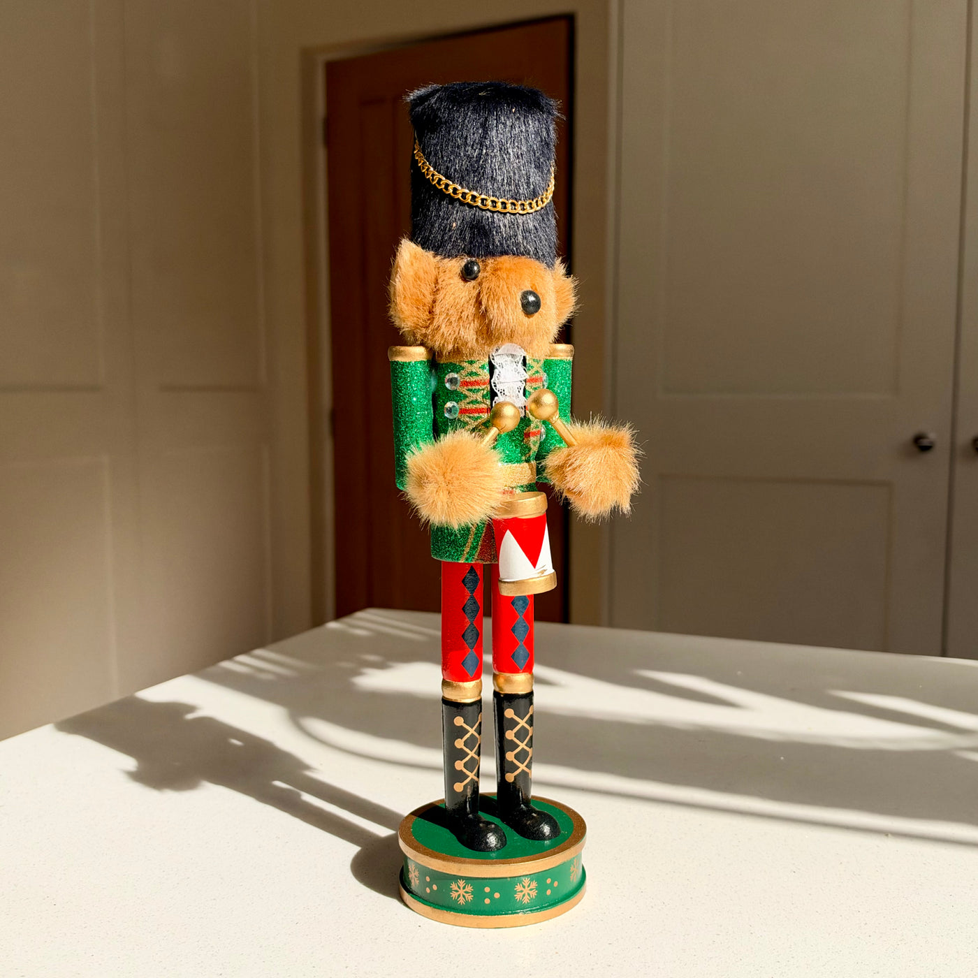 The Teddy Guard – Handmade Wooden Bear Nutcracker, 32cm