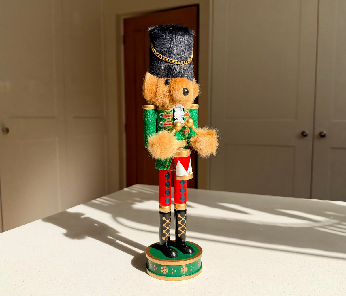 The Teddy Guard – Handmade Wooden Bear Nutcracker, 32cm