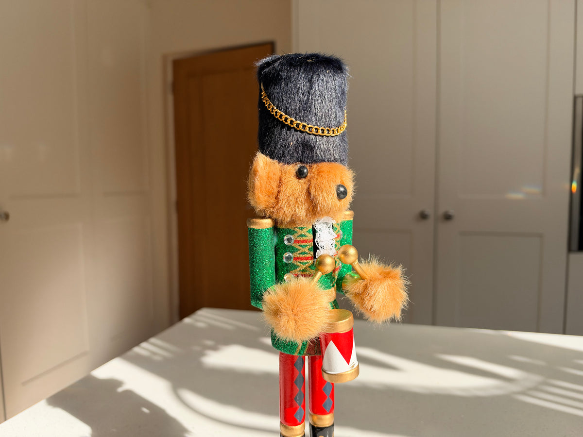 The Teddy Guard – Handmade Wooden Bear Nutcracker, 32cm