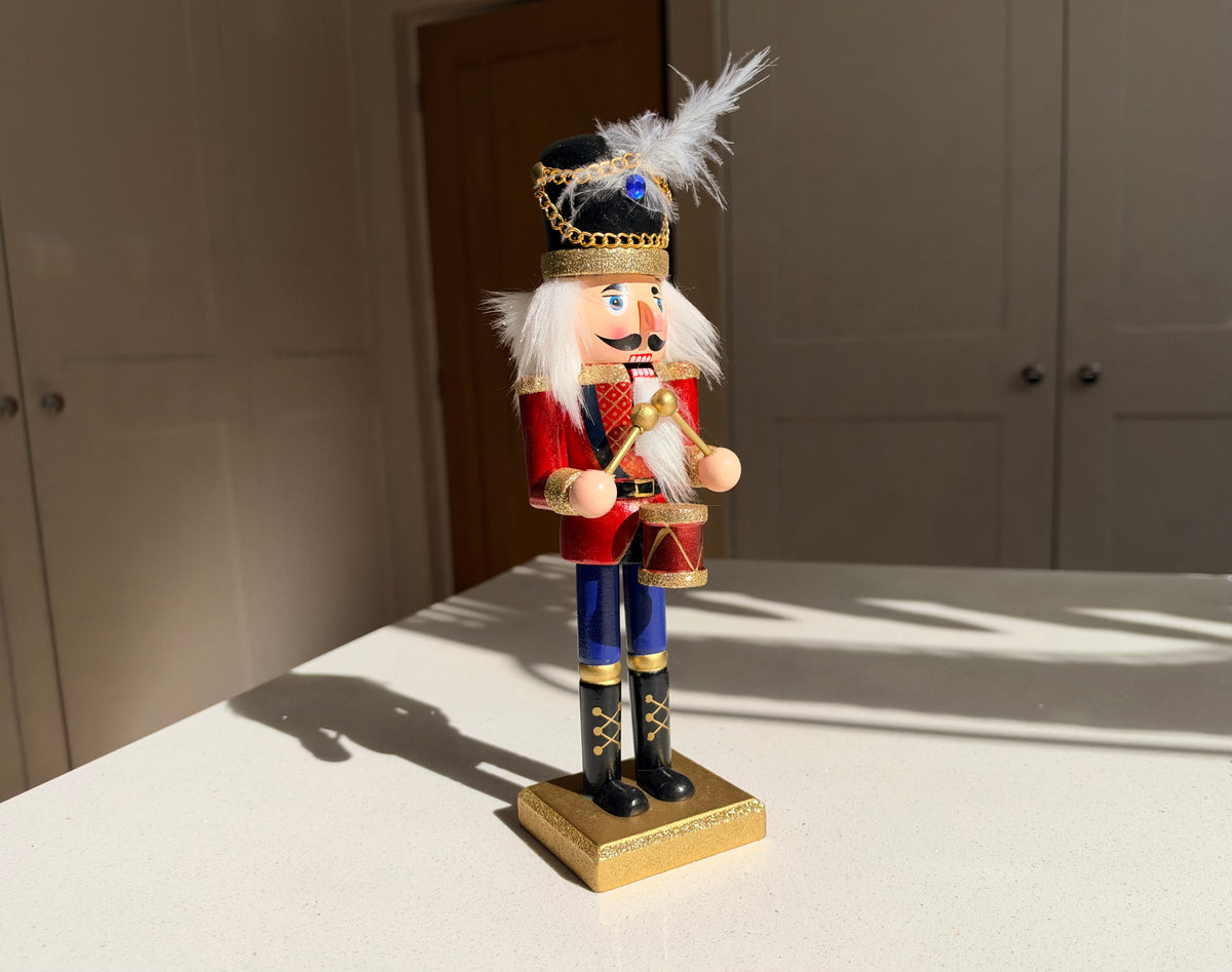 The Royal Plume Drummer – Handmade Wooden Nutcracker, 25cm