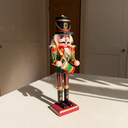 The Holly Parade Drummer – Handmade Wooden Nutcracker, 30cm