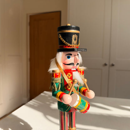 The Holly Parade Drummer – Handmade Wooden Nutcracker, 30cm