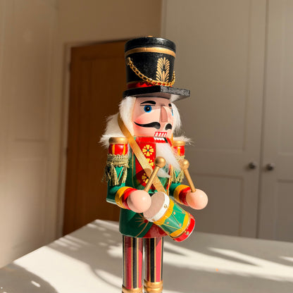 The Holly Parade Drummer – Handmade Wooden Nutcracker, 30cm