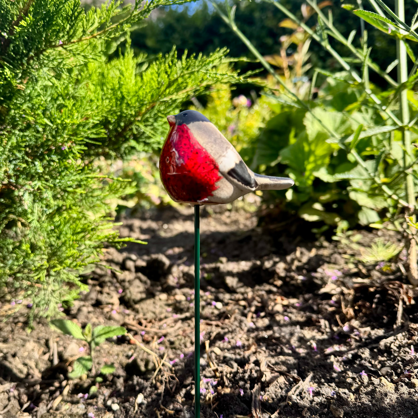 Ceramic Robin Garden Stake 25.5cm