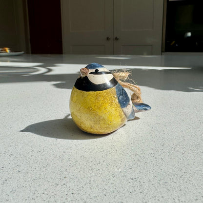 Ceramic Blue Tit Hanging Decoration 7.7cm