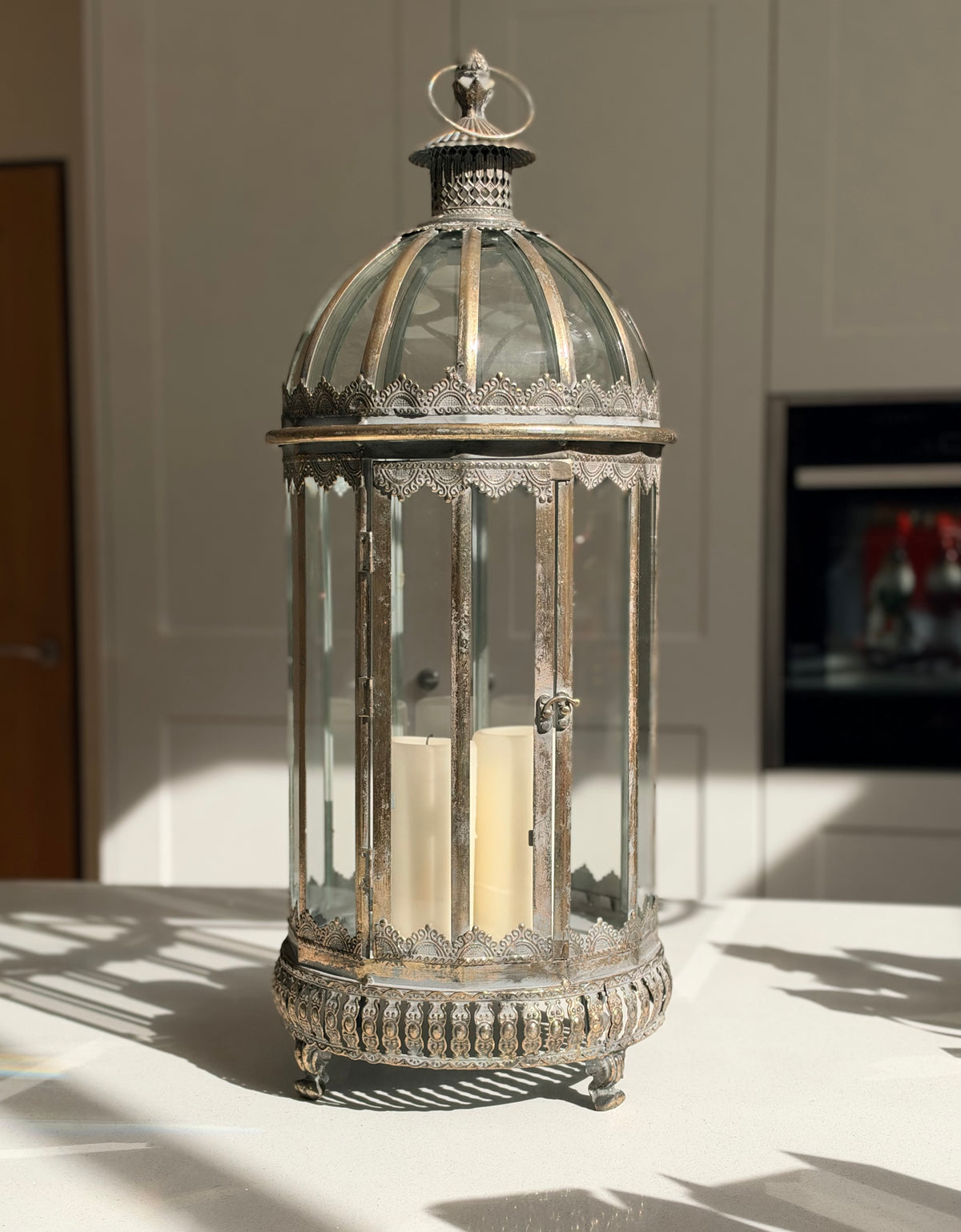 Harrington statement lantern with domed top and ring handle