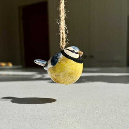 Ceramic Blue Tit Hanging Decoration 7.7cm