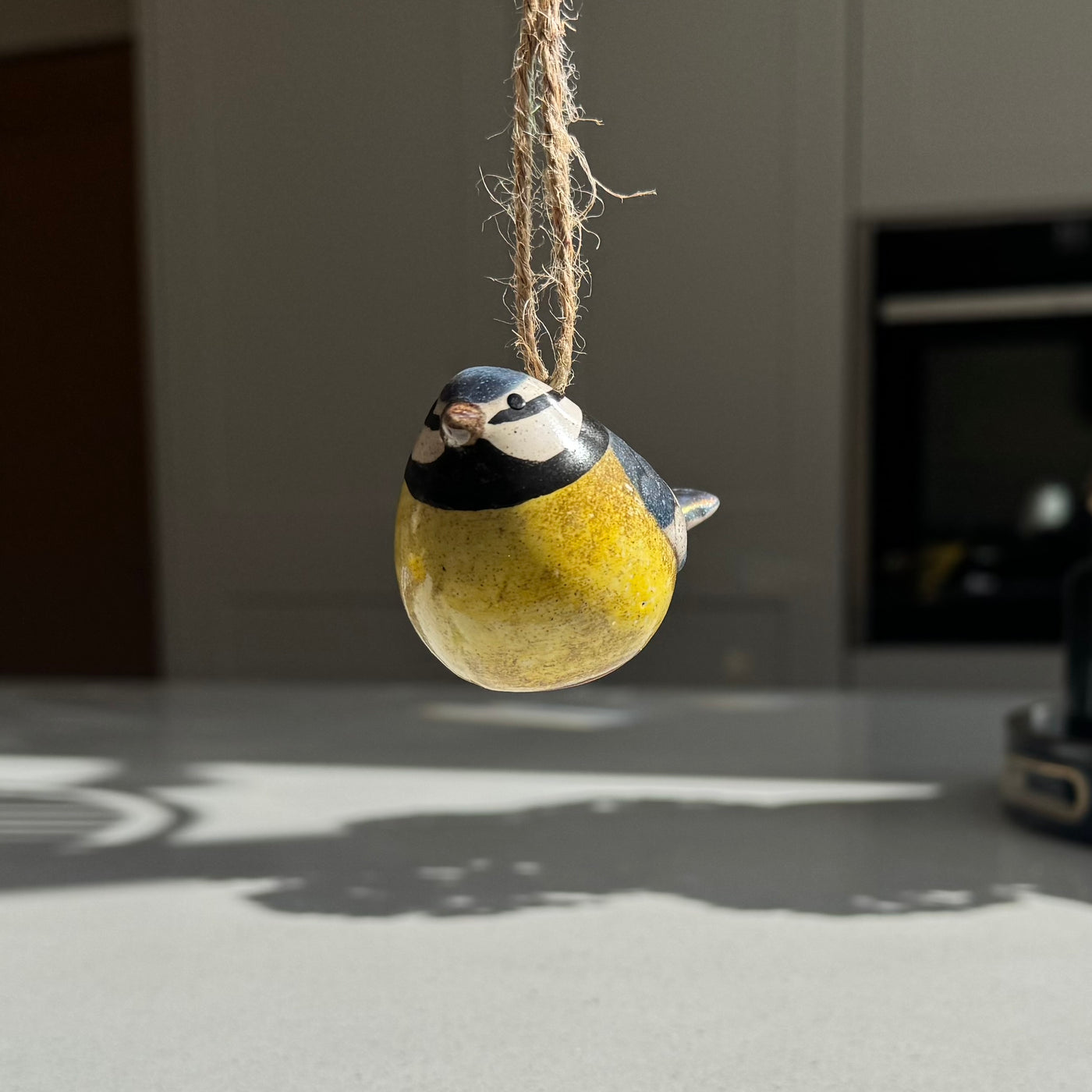 Ceramic Blue Tit Hanging Decoration 7.7cm