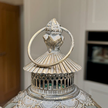 Ornate Harrington lantern with domed antique gold metalwork