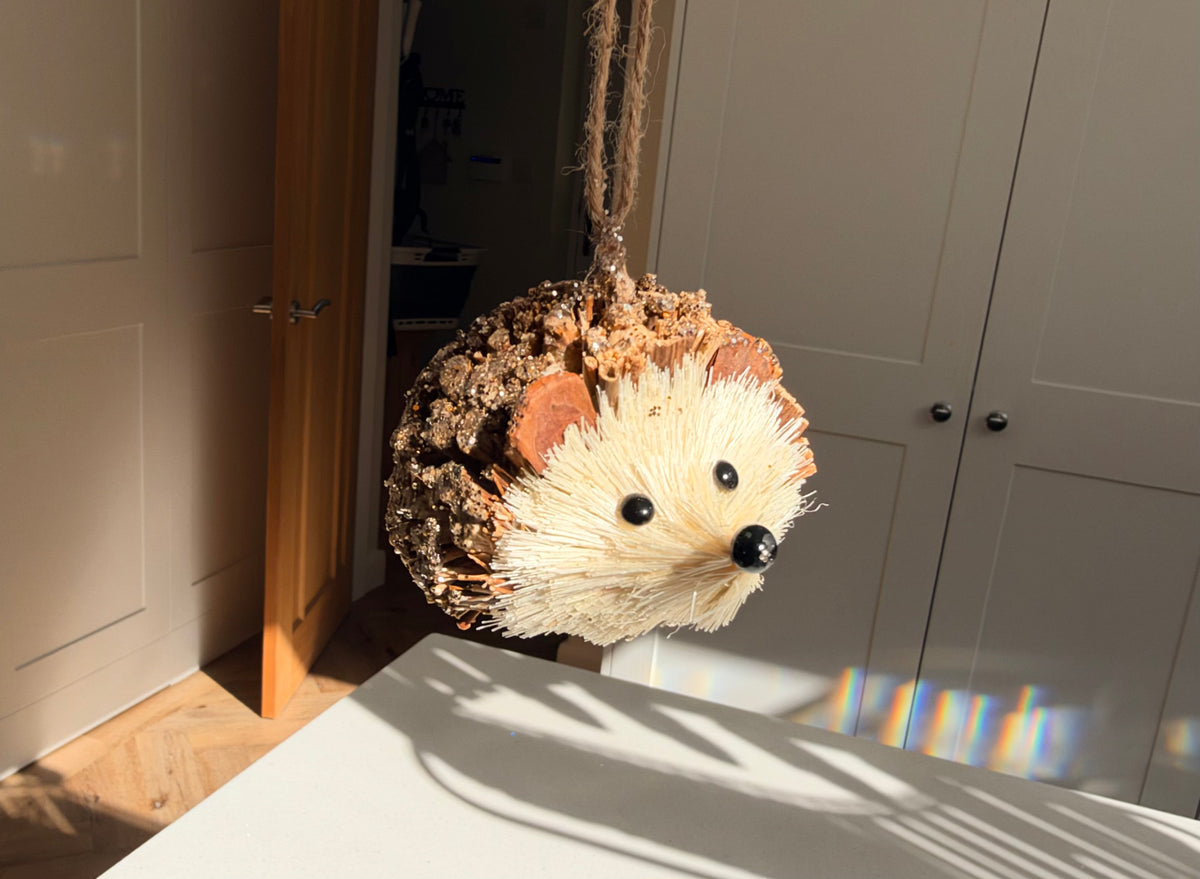 The Woodland Sparkle – Gold Glitter Hedgehog Christmas Bauble