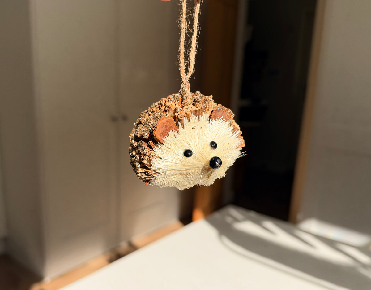 The Woodland Sparkle – Gold Glitter Hedgehog Christmas Bauble