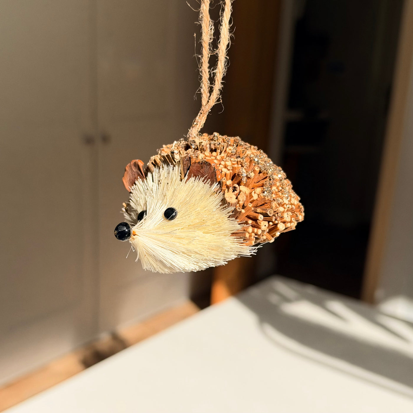 The Woodland Sparkle – Gold Glitter Hedgehog Christmas Bauble
