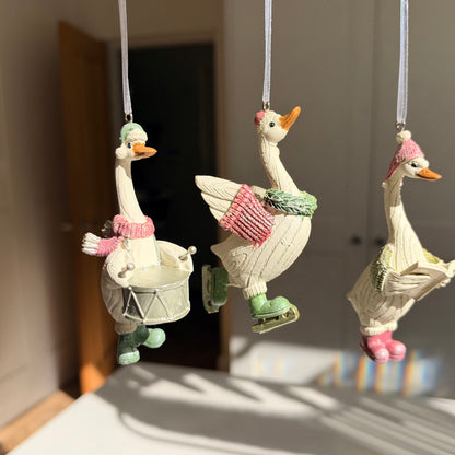 The Festive Duck Parade – Resin Christmas Baubles, Three Designs