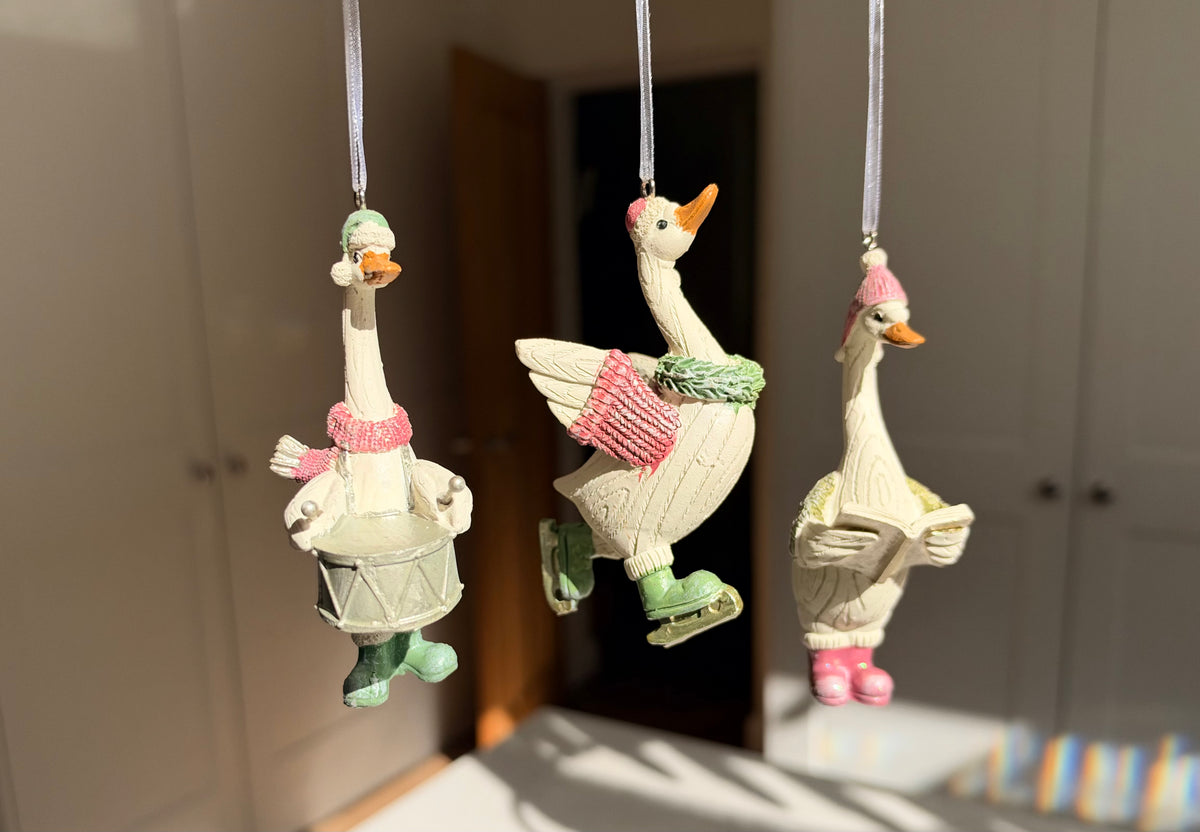 The Festive Duck Parade – Resin Christmas Baubles, Three Designs