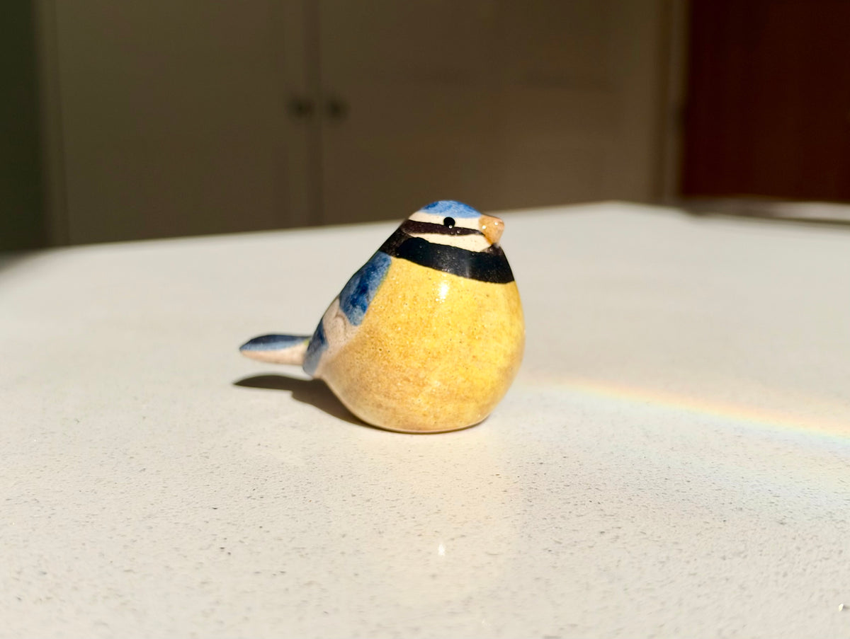 Ceramic Blue Tit Ornament, 7cm