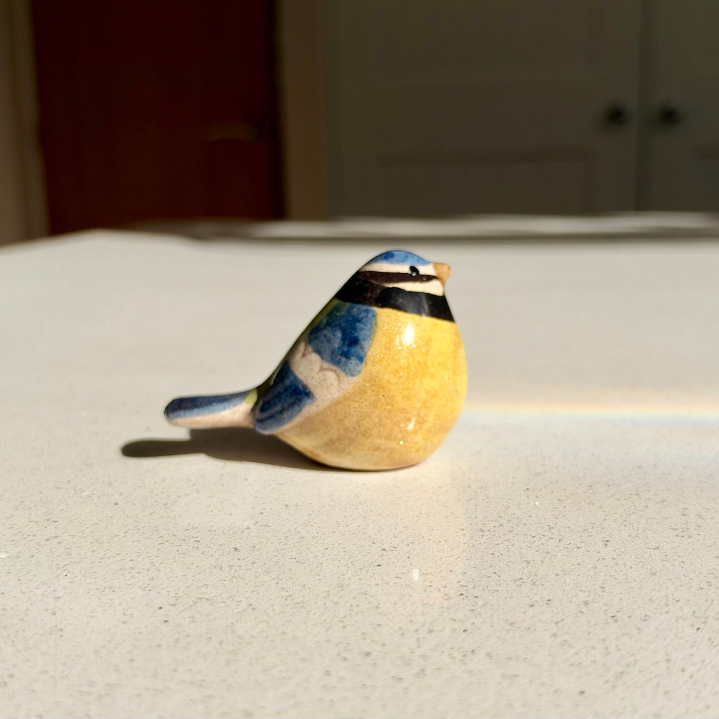 Ceramic Blue Tit Ornament, 7cm