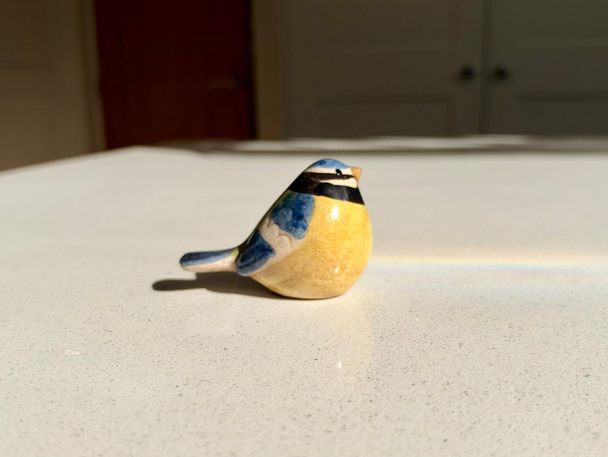 Ceramic Blue Tit Ornament, 7cm
