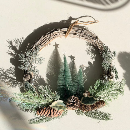 The Winter Woodland – Handmade Whitewashed Christmas Wreath, 45cm