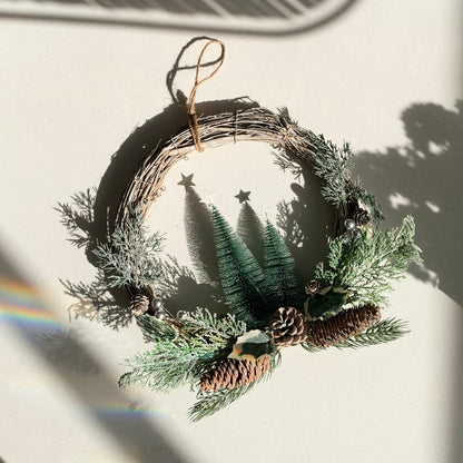 The Winter Woodland – Handmade Whitewashed Christmas Wreath, 45cm