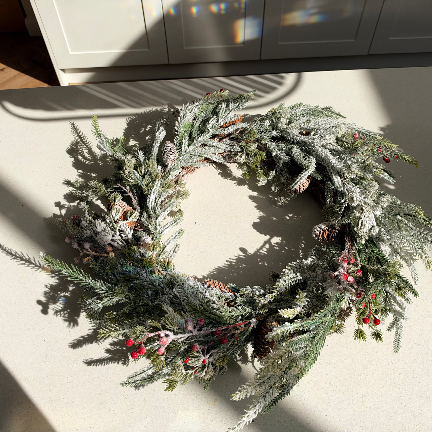 The Frosted Forest – Large Snowy Christmas Wreath, 60cm