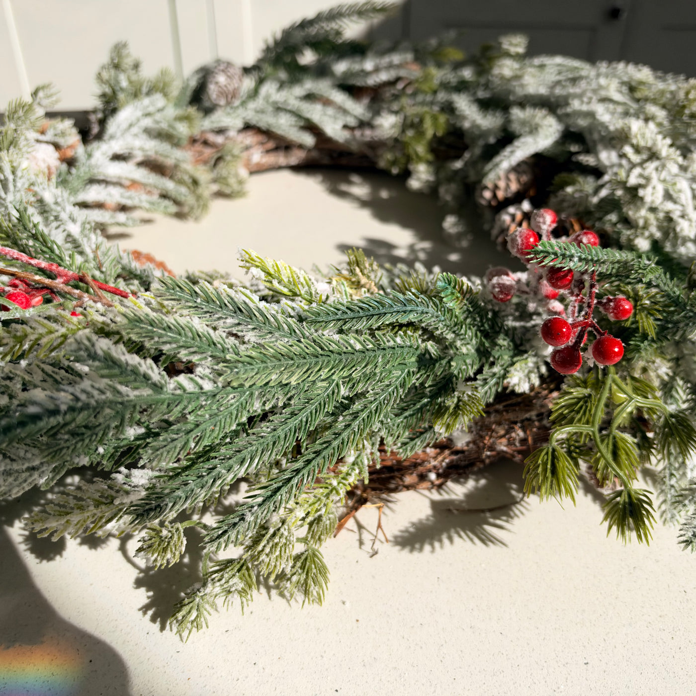 The Frosted Forest – Large Snowy Christmas Wreath, 60cm