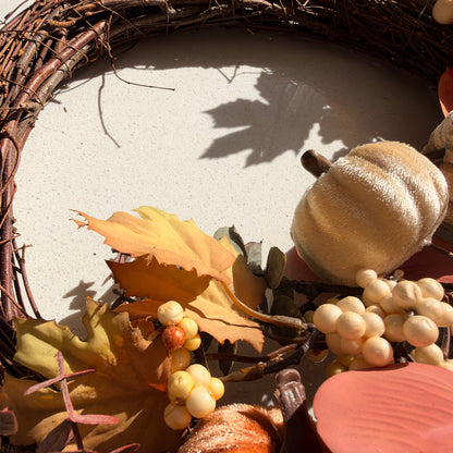 The Harvest Moon – Handmade Autumn Pumpkin Wreath, 60cm