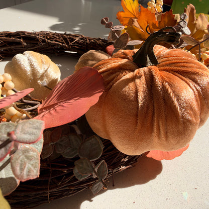 The Harvest Moon – Handmade Autumn Pumpkin Wreath, 60cm