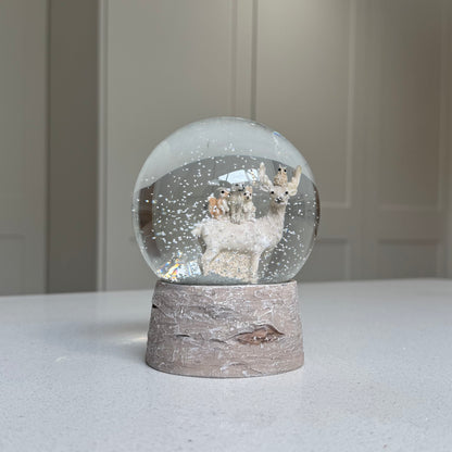 Forest Friends Reindeer Christmas Snow Globe – 14cm