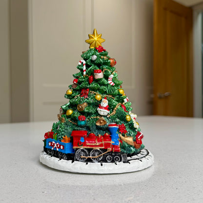 Musical Rotating Christmas Tree with Train – 15cm