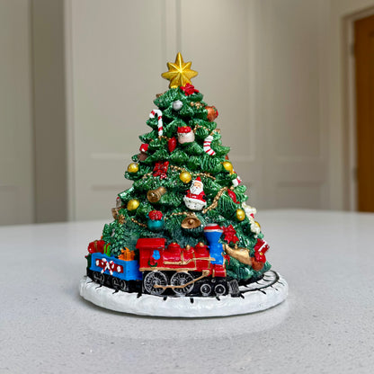Musical Rotating Christmas Tree with Train – 15cm