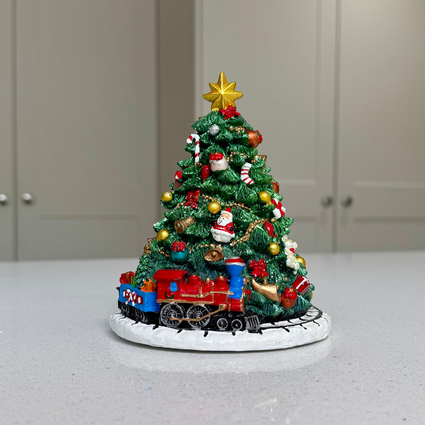 Musical Rotating Christmas Tree with Train – 15cm