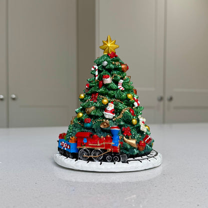 Musical Rotating Christmas Tree with Train – 15cm