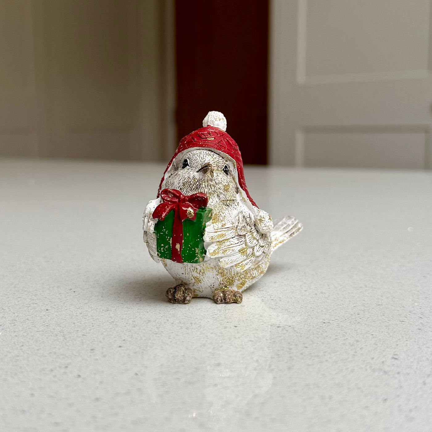 Festive Resin Robin Ornament with Red Detail – Three Designs