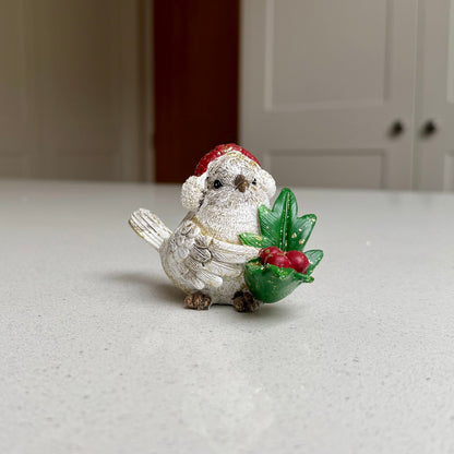 Festive Resin Robin Ornament with Red Detail – Three Designs