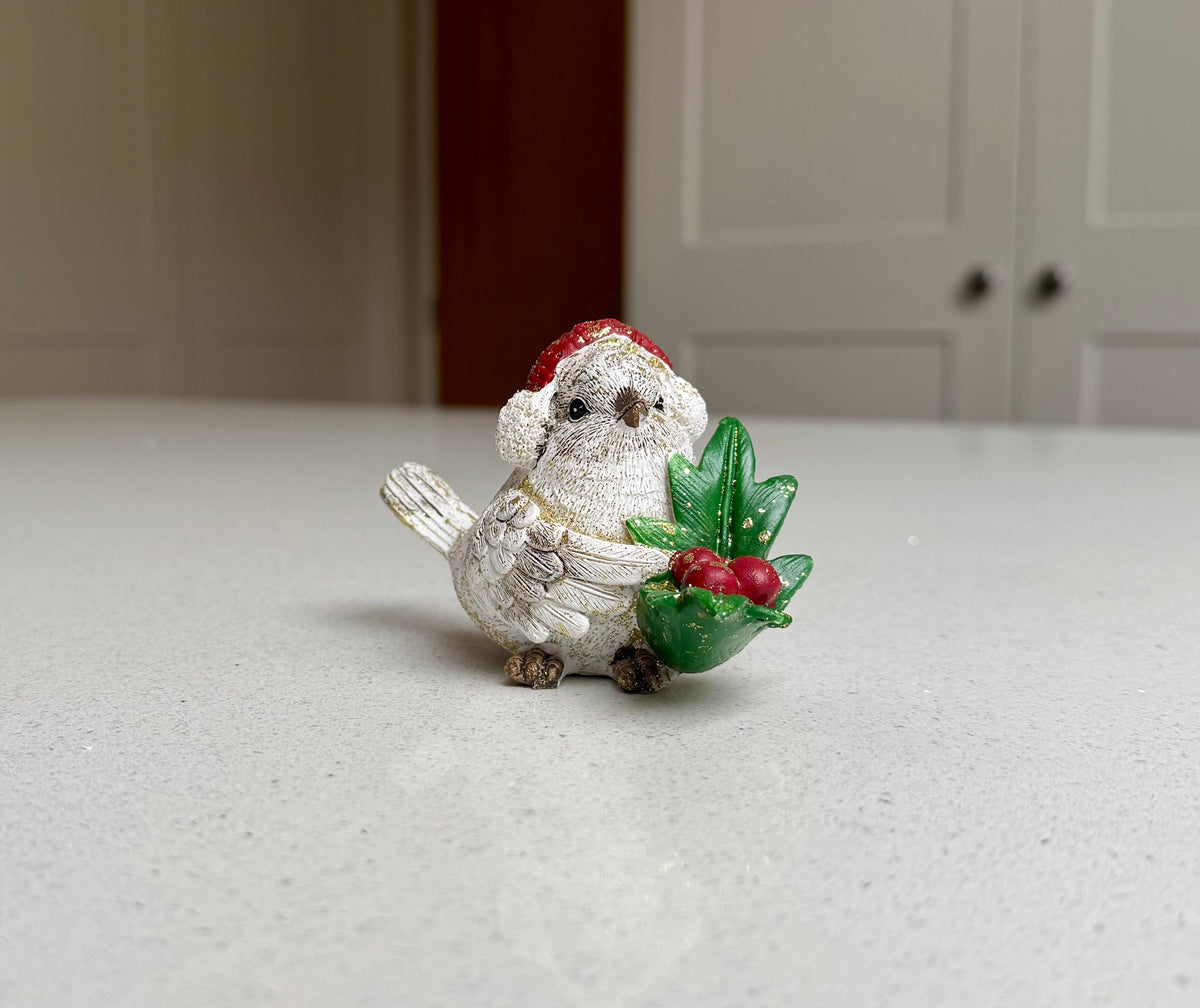 Festive Resin Robin Ornament with Red Detail – Three Designs