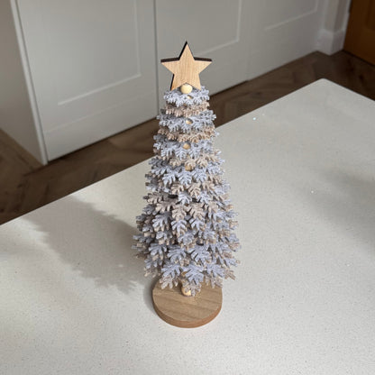 Grey Felt and Wood Christmas Tree Ornament – 31cm